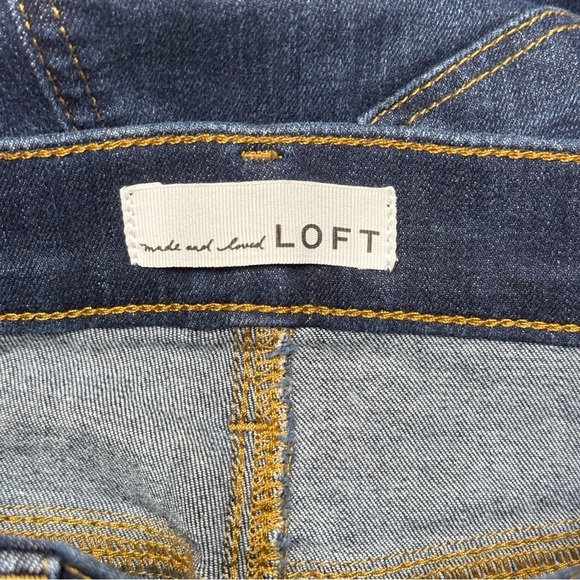 {LOFT} "The Petite High Rise Skinny Jeans Classic Dark Indigo Wash" Short Denim - Picture 6 of 9